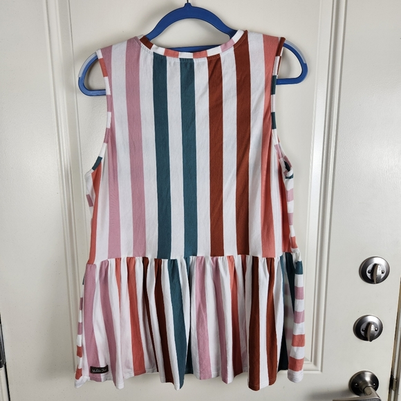 Matilda Jane Darling Day Top Sleeveless Striped Size L - Picture 6 of 7